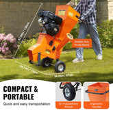 Wood Chipper Shredder Mulcher 12HP Gas Powered 420cc 86kW Heavy Duty 67in Capacity